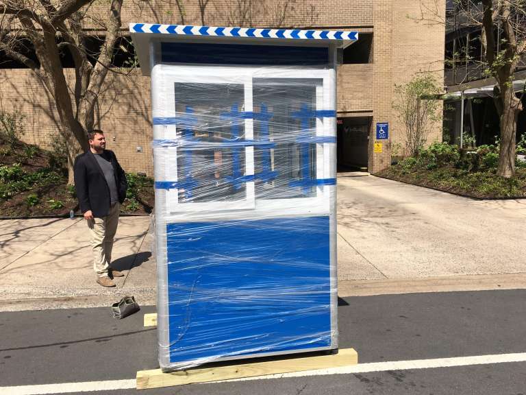 4×4 Parking Booth in North Bethesda, MD with Sliding Windows, Swing Door, and Breaker Panel Box