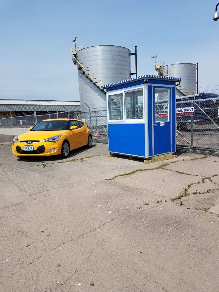 4×6 Security Guard Booth in Duluth, MN with Breaker Panel Box, Baseboard Heaters, and Sliding Windows