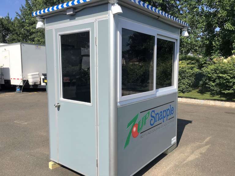 4×6 Security Guard Booth in San Antonio,TX with Sliding Windows, Swing Door, and Anchoring Brackets