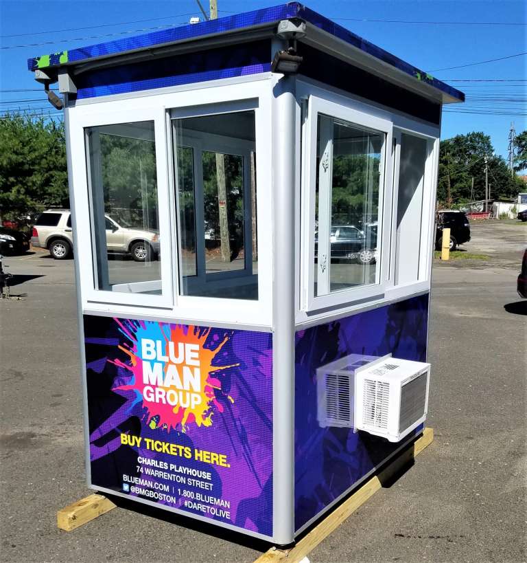 4×6 Ticket Booth in Boston, MA with Built-in AC,Breaker Panel Box, Sliding Window, Outside Spotlights