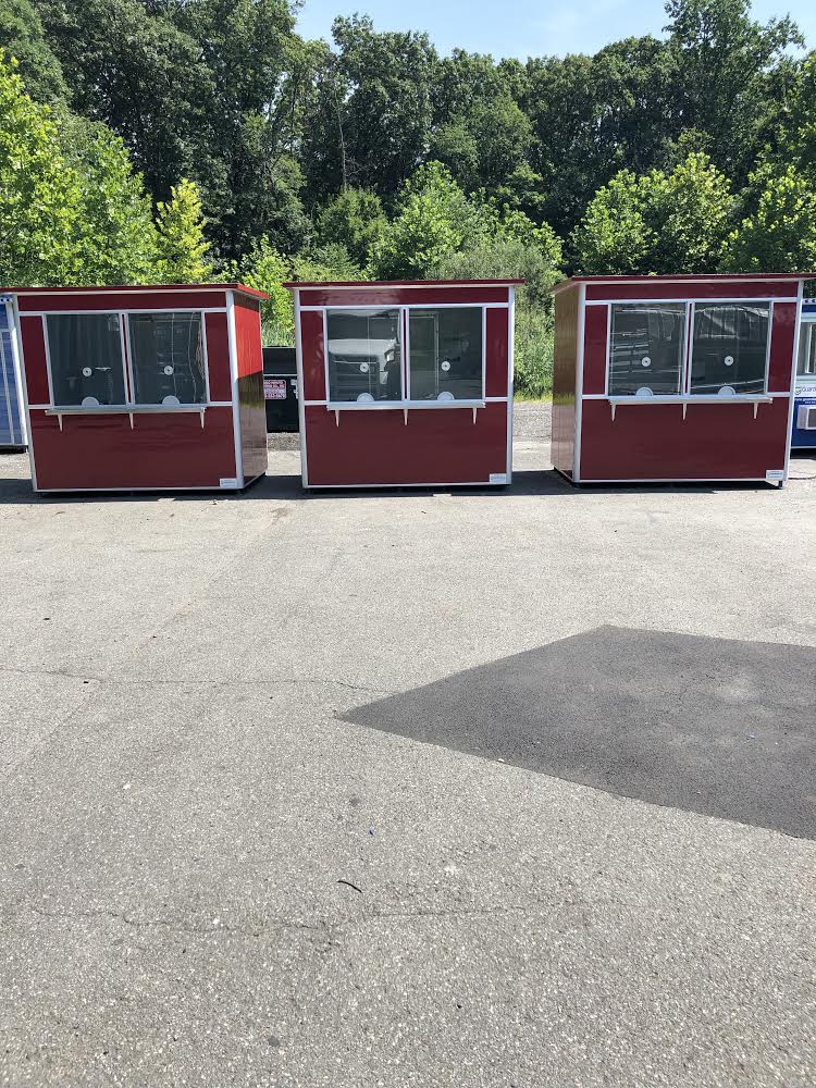 6×8 Ticket and Cashier Booths in Snohomish County, WA with Ticket Windows and Exterior Custom Vinyl Wrap